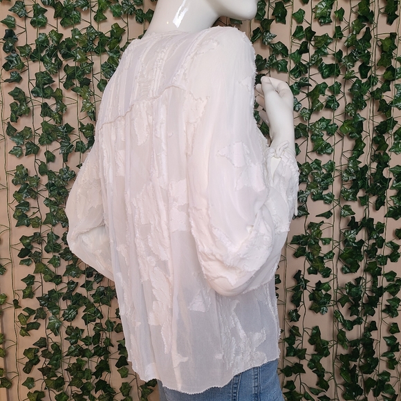 Aritzia Wilfred Women's White Semi-sheer Lourdes Blouse size S - Picture 7 of 16